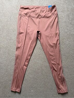 Adidas Originals High Rise Tight Fit Leggings 2X Pink Mesh Stripe Activewear